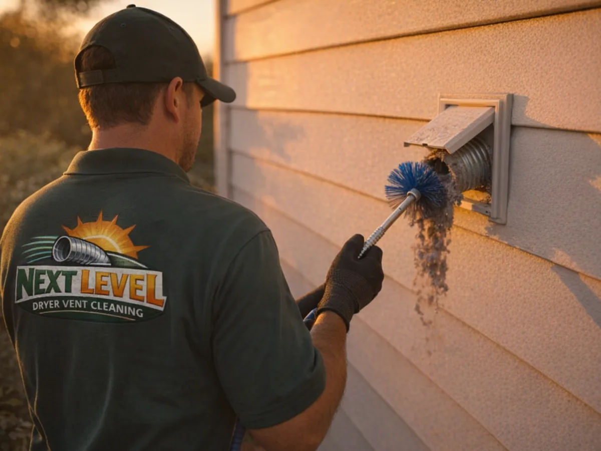 dryer vent cleaning technician on the job in Redondo Beach, CA